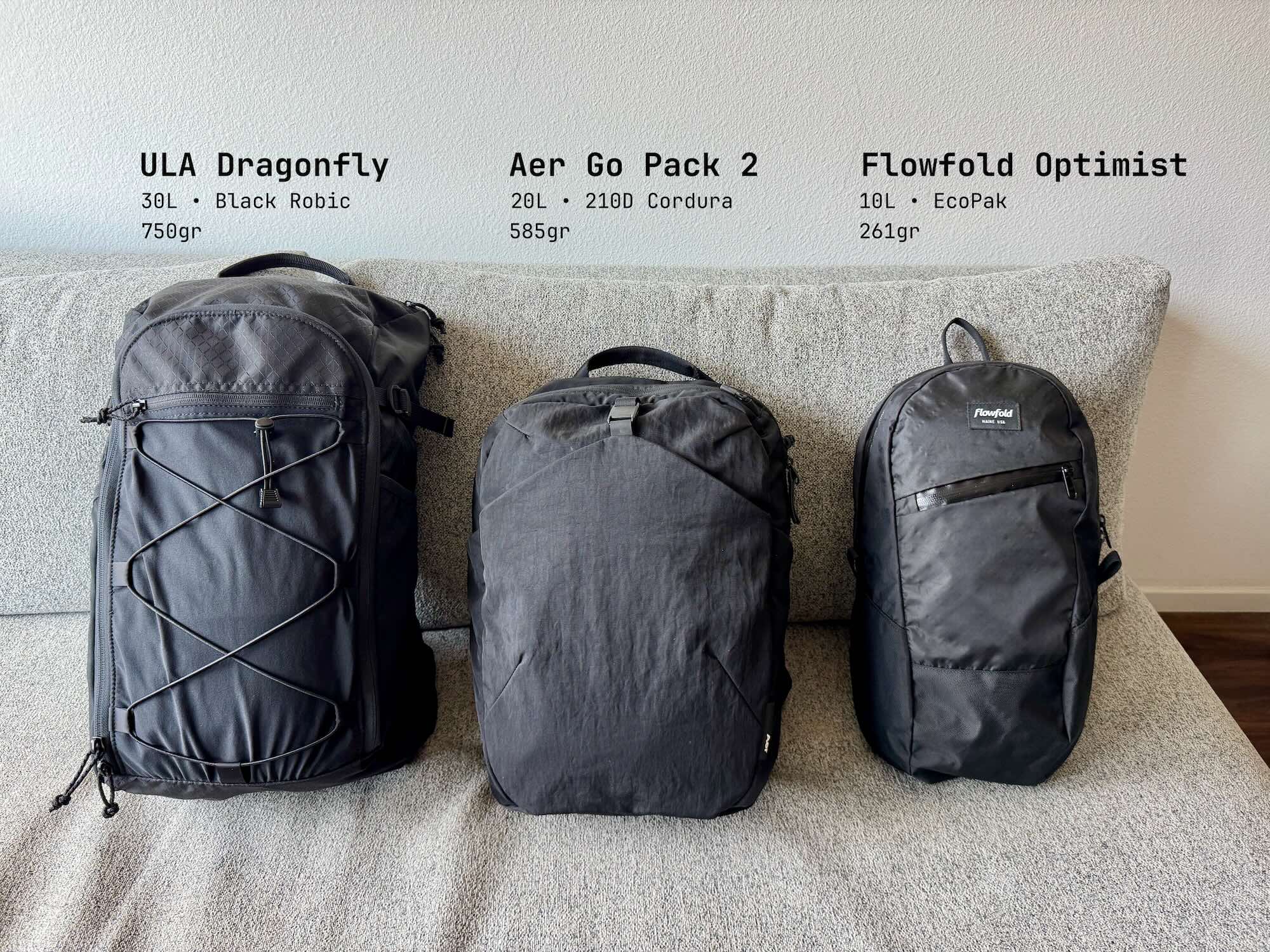 Erinc’s onebag setup in 2024